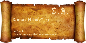 Dancs Mihály névjegykártya