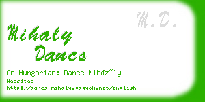 mihaly dancs business card